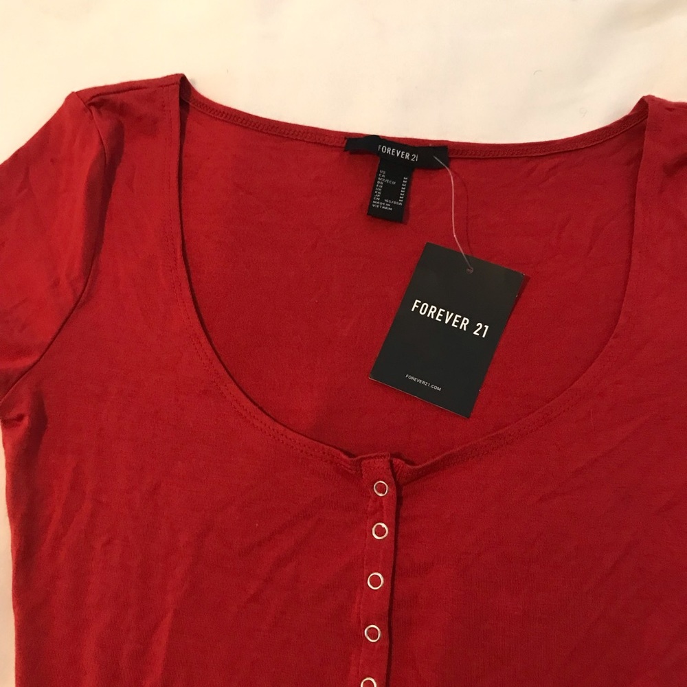 New W. Tags Dark Orange Forever 21 Body Suit - Picture 5 of 7